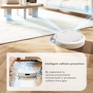 Asixxsix Robot Vacuum Cleaner with 3000Pa suction, APP control, and mopping function for hard floors and pet hair  