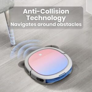 Smart Wi-Fi Robot Vacuum Cleaner with app control and powerful suction, perfect for automated home cleaning. 