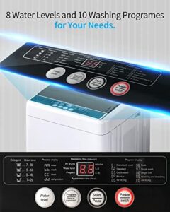 17.6lbs Full-Automatic Washing Machine in white, showing compact size and portability, ideal for dorms, apartments, and RVs.