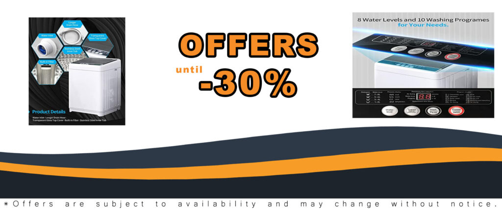 17.6lbs Full-Automatic Washing Machine in white, showing compact size and portability, ideal for dorms, apartments, and RVs.