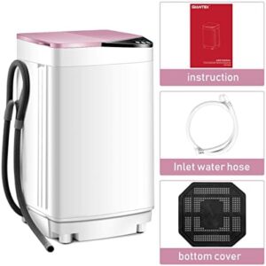 Relax4Life Full-Automatic Compact Washing Machine in Pink, perfect for dorms, RVs, and small spaces