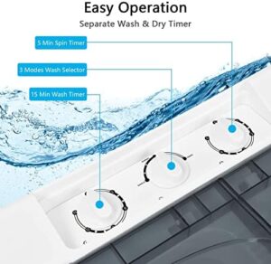 FP10355-GR Portable Washing Machine in grey, designed for small spaces, energy-efficient, and perfect for apartments and dorms