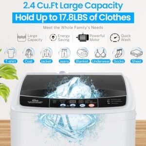 Nictemaw Portable Washing Machine with LED Display, Drain Pump, and 10 Programs