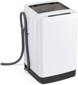 Giantex Portable Washing Machine in white and black, compact design with LED display and drain pump
