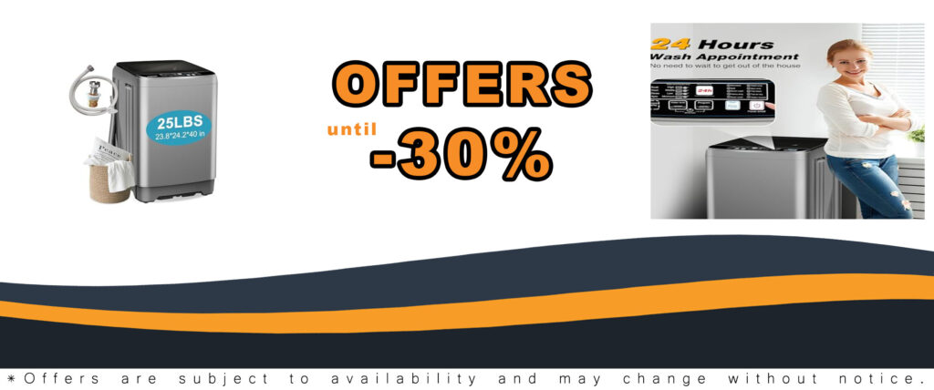 Portable Washing Machine 25 LBS Full Automatic with LED Display - Ideal for Apartments and Camping