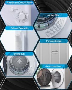 Tabu Portable Washer and Dryer Combo, full-automatic washing machine with drain pump and compact dryer