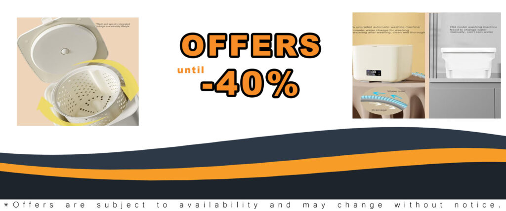 Portable washing machine with 7L capacity, automatic operation, and rotary drying function, perfect for dorms and apartments.