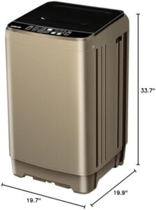 15.6lbs Full-Automatic Washing Machine in Dark-Gold Color, Compact and Portable Design for Small Spaces