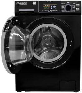 Equator Compact Washer 1.6cf/15lbs PET CYCLE 15 Programs 110V in Black - Compact and Efficient Washing Machine  