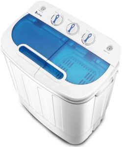 Portable Washing Machine and Dryer Combo with Twin Tub and Drain Pump - Blue