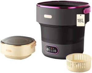 Small washing machine for delicate clothes, perfect for apartments, camping, and travel.