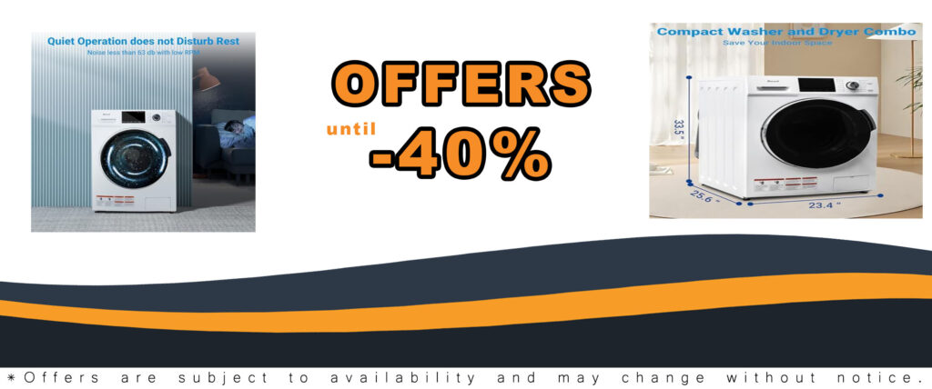 Smad 24" All in One Washer and Dryer Combo, ideal for apartments, dorms, and RVs with ventless design and child lock feature
