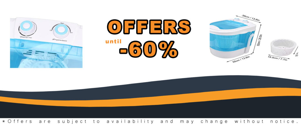 Zerodis Mini Washing Machine - Compact, powerful 300W washer dryer ideal for small spaces