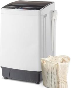 Full Automatic Washing Machine, 17.6 lbs Top Load Washer with Drain Pump and 10 Wash Programs