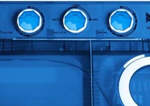 Portable Washing Machine 420W 26 lbs Semi-Automatic Twin Tub Washer for compact laundry in apartments, dorms, and RVs.