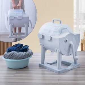 Mini Manual Washing Machine Non-Electric Dryer with Hand Crank for Portable Laundry