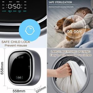 3KG/11.5L Capacity Mini Portable Washing Machine, compact wall-mounted design for apartments, dorms, and hotels.