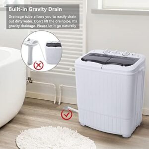 Compact Twin Tub XPB35-ZK35 Washing Machine with Built-In Drain Pump – Gray Cover