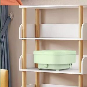 Portable washing machine in green, ideal for delicate items like baby clothes, socks, and towels
