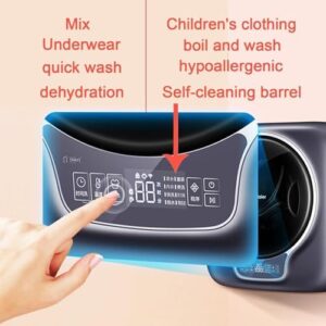 Electric Portable Wall Mounted Washing Machine with 3kg Stainless Steel Drum and 700 RPM