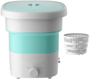 THAMBA 24L Large Capacity Mini Portable Folding Washing Machine in blue color, perfect for small spaces and travel.