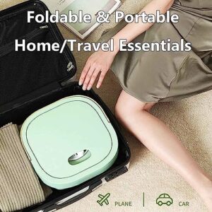 Foldable washing machine in green, compact design for travel, small apartments, and RV use