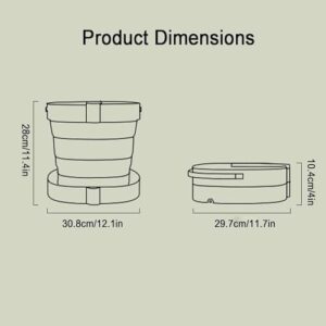 Small 5L Portable Folding Mini Washing Machine, ideal for travel and camping, green color