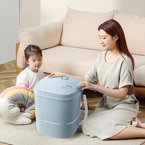Mini Compact Washing Machine in Blue, perfect for apartments, RVs, and small laundry loads