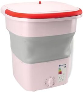 Gernie 12L Portable Washer Machine in pink – perfect for apartments, baby clothes, and RV travel