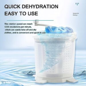 Portable Hand-Operated Manual Washing Machine with Spin Dryer, Perfect for Dorms and Camping