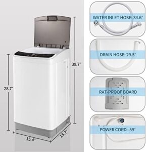Portable Washing Machine with Internal Steel Bathtub, 8 Water Levels, and 10 Washing Programs