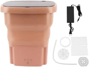 Portable washing machine, foldable mini washer for small laundry loads, ideal for baby clothes and travel