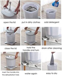 Portable Manual Washing Machine Dehydrator with hand crank and dehydration basket