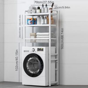 Efficient Laundry Room Storage Rack for washing machine and storage, black or white