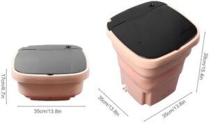 Trisar Mini Washing Machine in pink and orange, foldable design with three operation modes