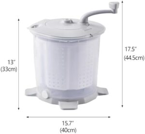 Manual Washing Machine Non-electric Portable Hand-cranked for Small Loads and Travel Use