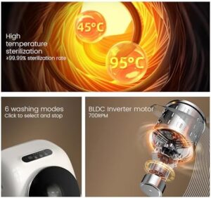 Small Automatic Washing Machine with Spin Dryer, Portable Laundry Machine for Delicate Clothing
