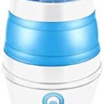 Portable washing machine in blue and pink, perfect for baby clothes, apartments, dorms, and travel.