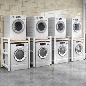 Washing Machine Stacking Kit with Adjustable Height and 350KG Load Capacity for Washer and Dryer Storage Unit