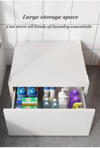 Washing Dryer Machine Pedestal with Storage Drawer, non-slip, scratch protection design, ideal for laundry machines and dishwashers