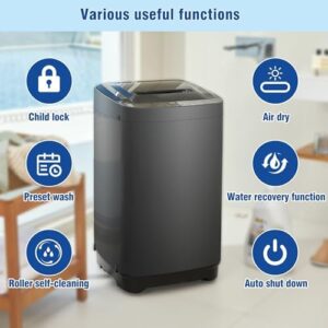 Portable Home Automatic Washer with LED Display in Dark Grey, perfect for RV, apartment, dorm, and camping