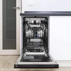 ZLINE Autograph Edition 18” Tallac Series Dishwasher with polished gold handle, custom panel ready and 51 dBa noise level