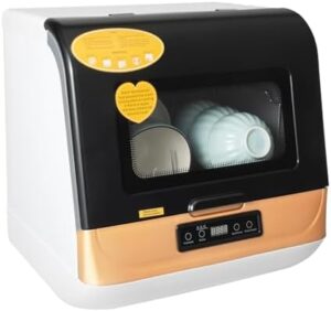 Portable Dishwasher Countertop, Mini Dish Washer Machine, 3 Washing Programs & Air-Dry Function  