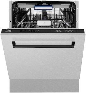 ZLINE Autograph Edition 24" Dishwasher in Fingerprint Resistant Stainless Steel with Matte Black Handle