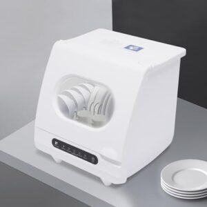 Portable Countertop Dishwasher, 360° rotation, compact, powerful, with inlet and drain pipes