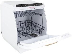 Portable Countertop Dishwasher with Built-in Water Tank, 5 Programs, and 360° Dual Spray for Compact Spaces