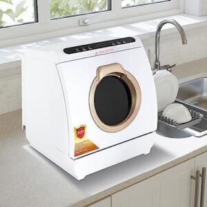 Portable Countertop Dishwasher with Built-in Water Tank, 5 Programs, and 360° Dual Spray for Compact Spaces