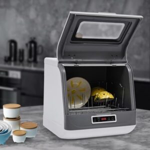 Countertop Dishwasher White with 4 washing programs and air-dry function