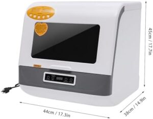 Countertop Dishwasher White with 4 washing programs and air-dry function