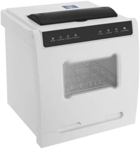 Portable Countertop Dishwasher in white, perfect for small apartments with touch control and four wash modes